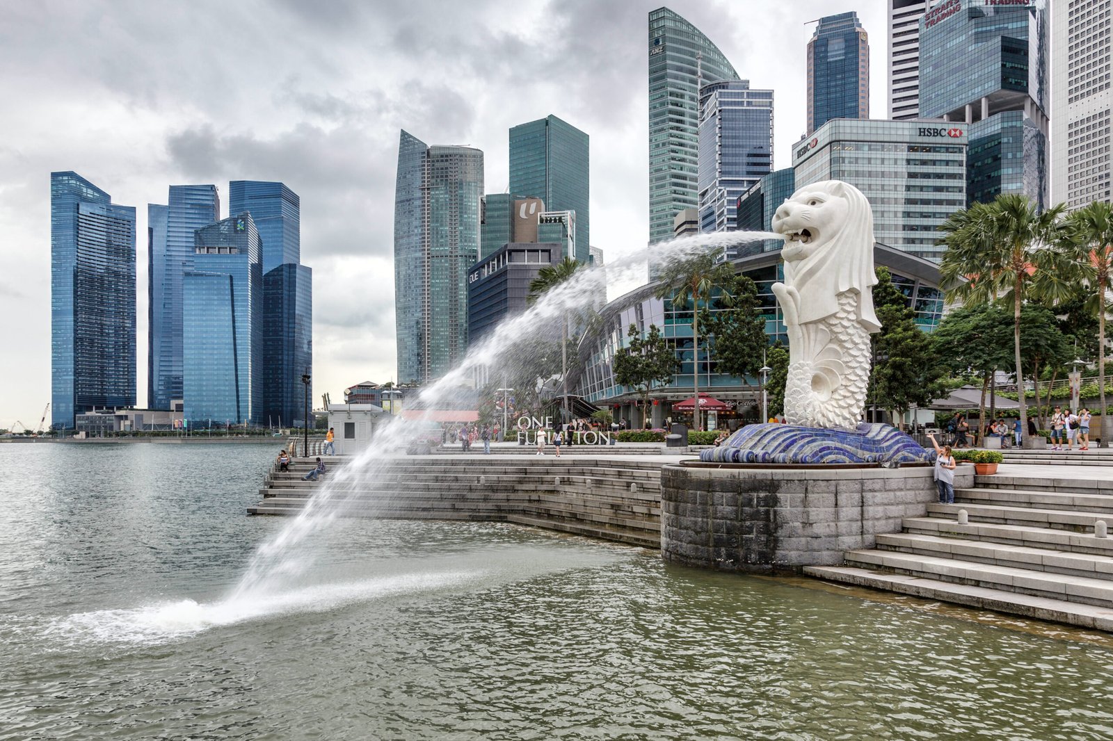 SINGAPORE, ASIA, 2012. Merlion Fountain in Singapore